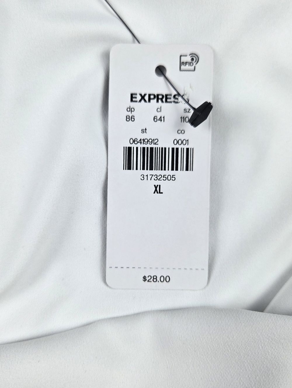 Express Body Contour High Compression Cropped Tube Top Womens Size XL White - Picture 6 of 8